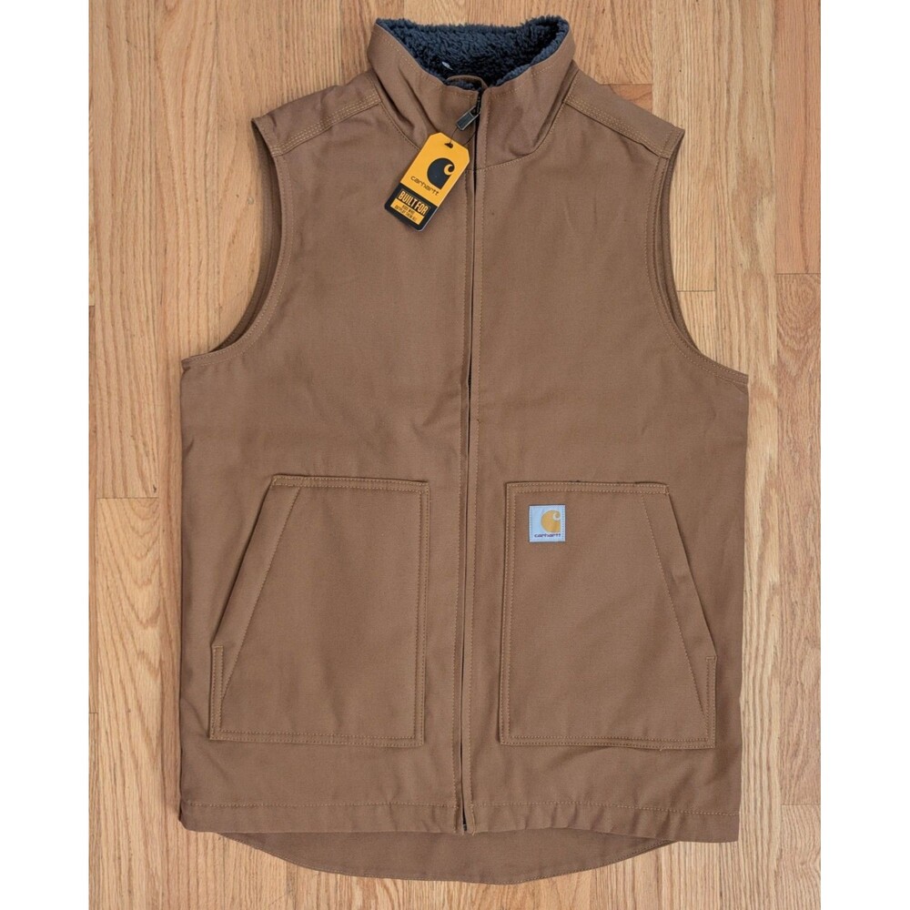 Carhartt OJ8110-B Boys Youth Sherpa Lined Vest Brown Size Large 14-16 NWT